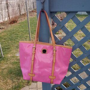 Dooney & Bourke Patent Leather Light Pink Tote Purse Handbag